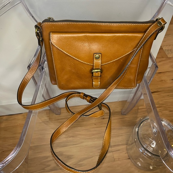 Patricia Nash Handbags - Patricia Nash Kirby East West Brown Leather Crossbody Bag